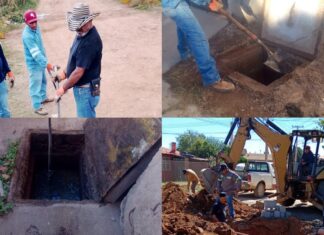 Continúan trabajos de desazolve de red de drenaje en Cananea
